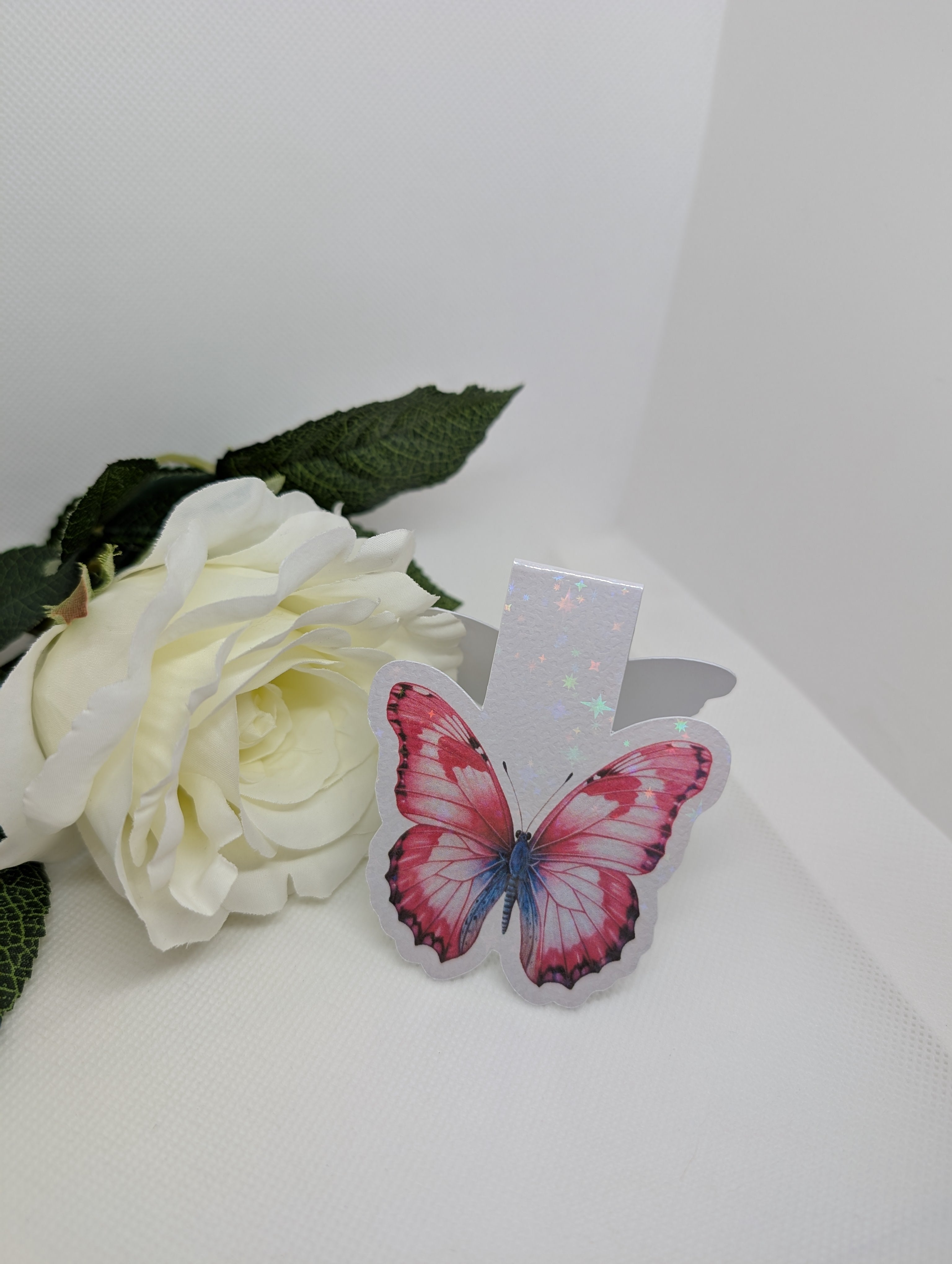 Magnetisches Lesezeichen Pinker Schmetterling