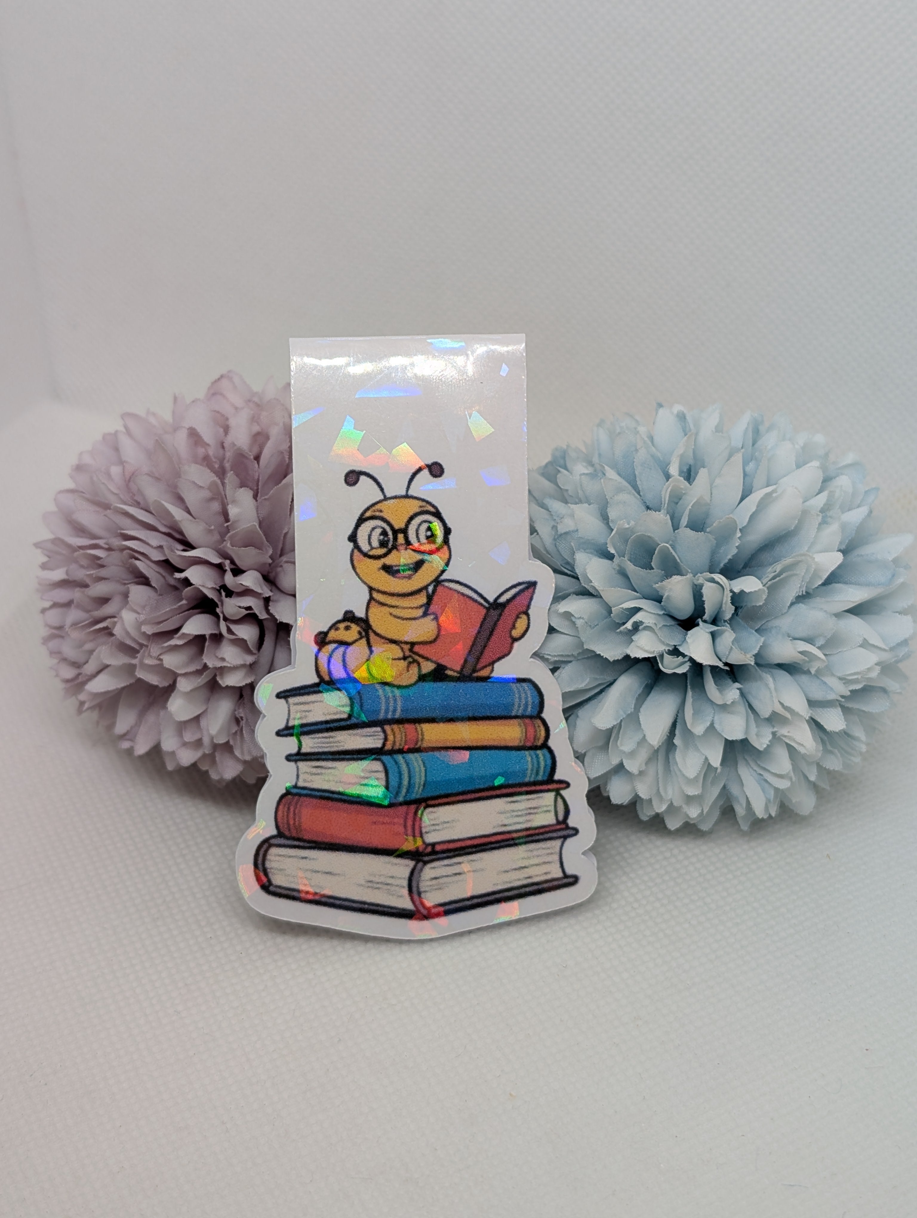 Magnetisches Lesezeichen Bücherwurm Stapel