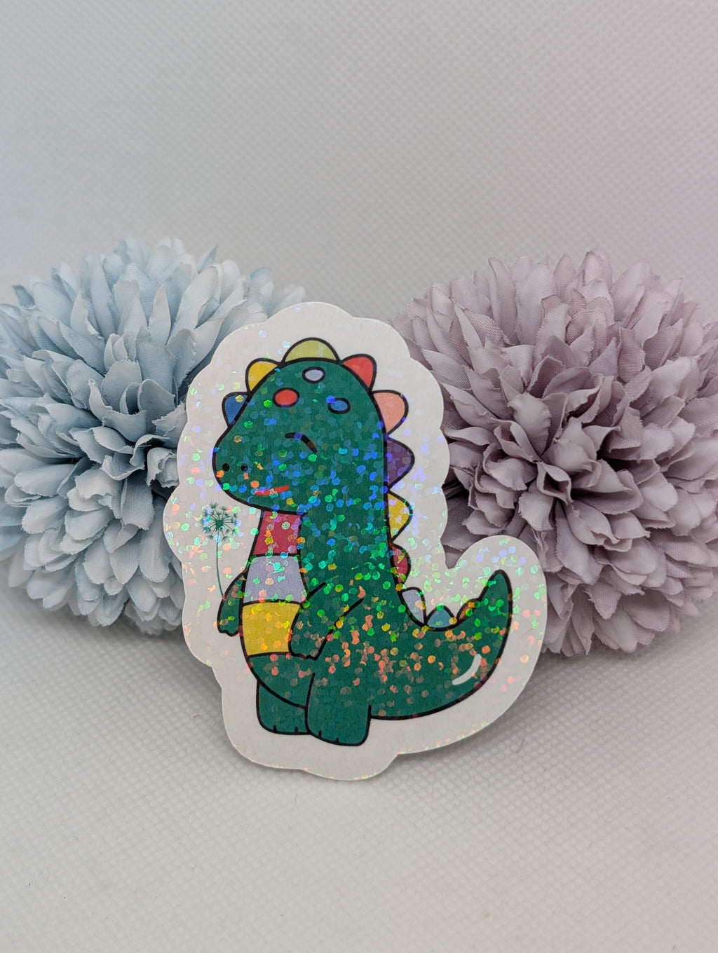 Sticker Dino mit Blume