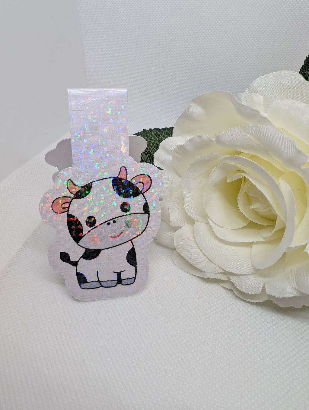 Magnetisches Lesezeichen Kuh mit Blume