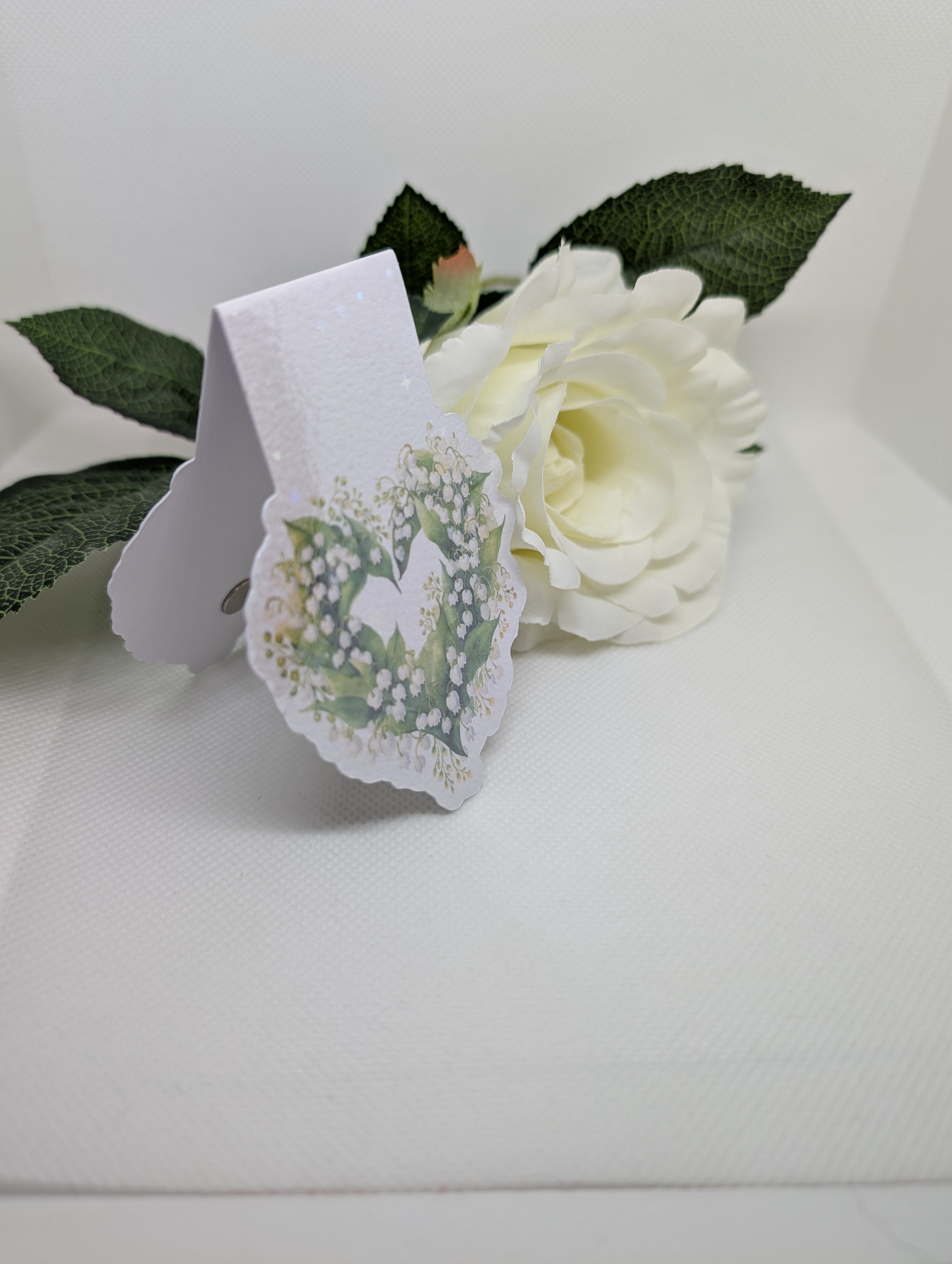 Magnetisches Lesezeichen Herz Schneeglöckchen