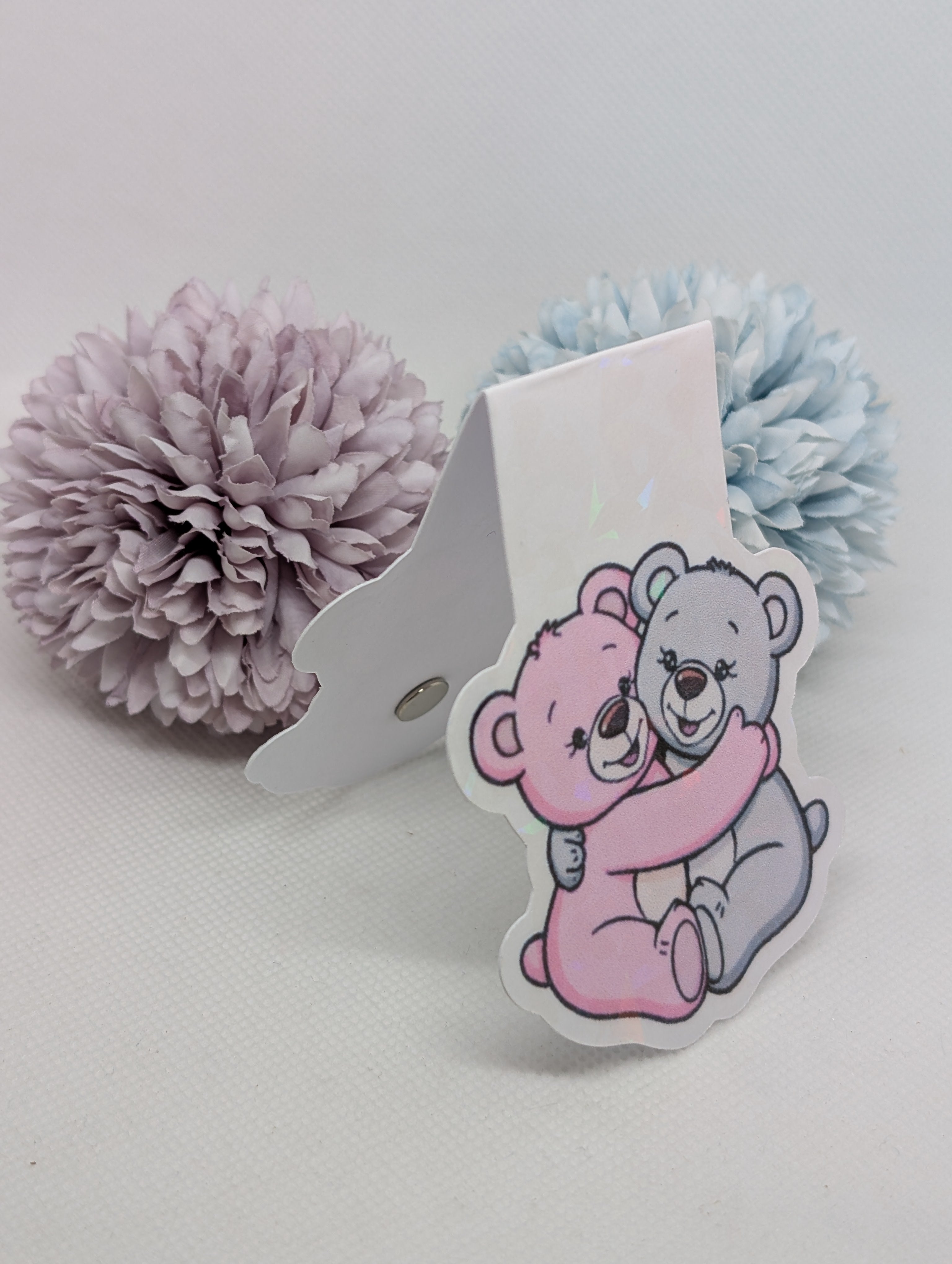 Magnetisches Lesezeichen Bärchen Rosa/Grau