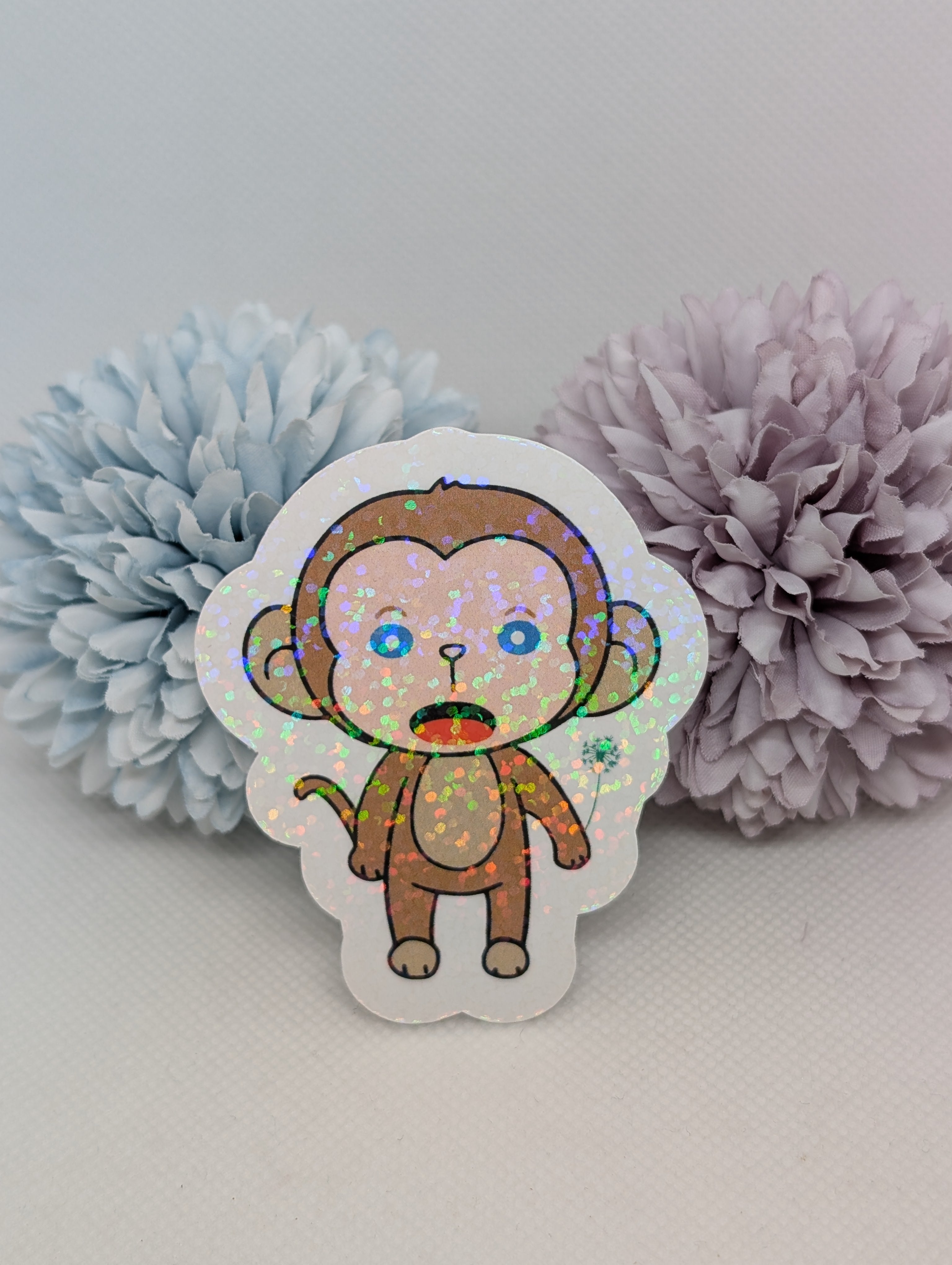 Sticker Affe mit Blume