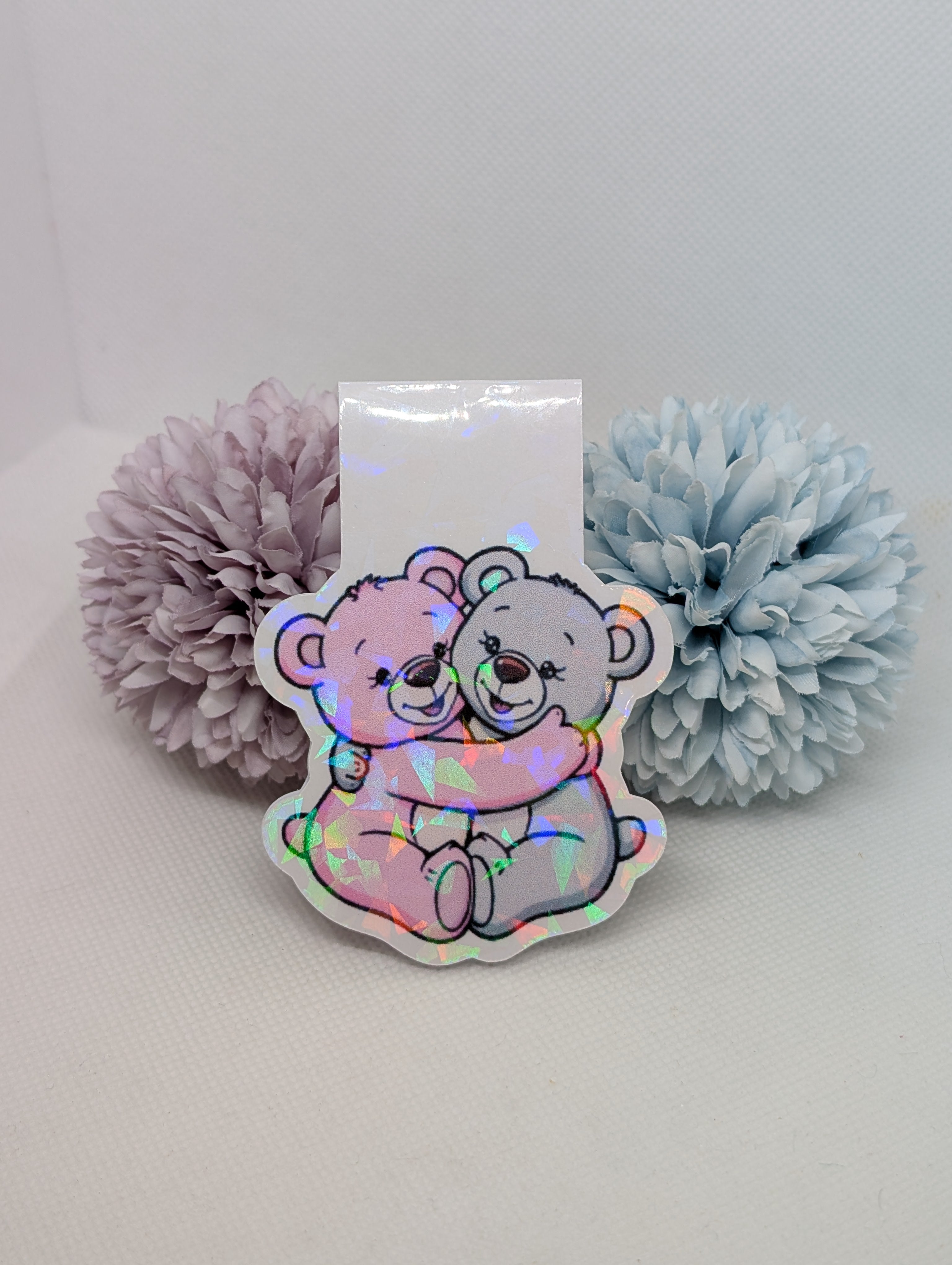 Magnetisches Lesezeichen Bärchen Rosa/Grau