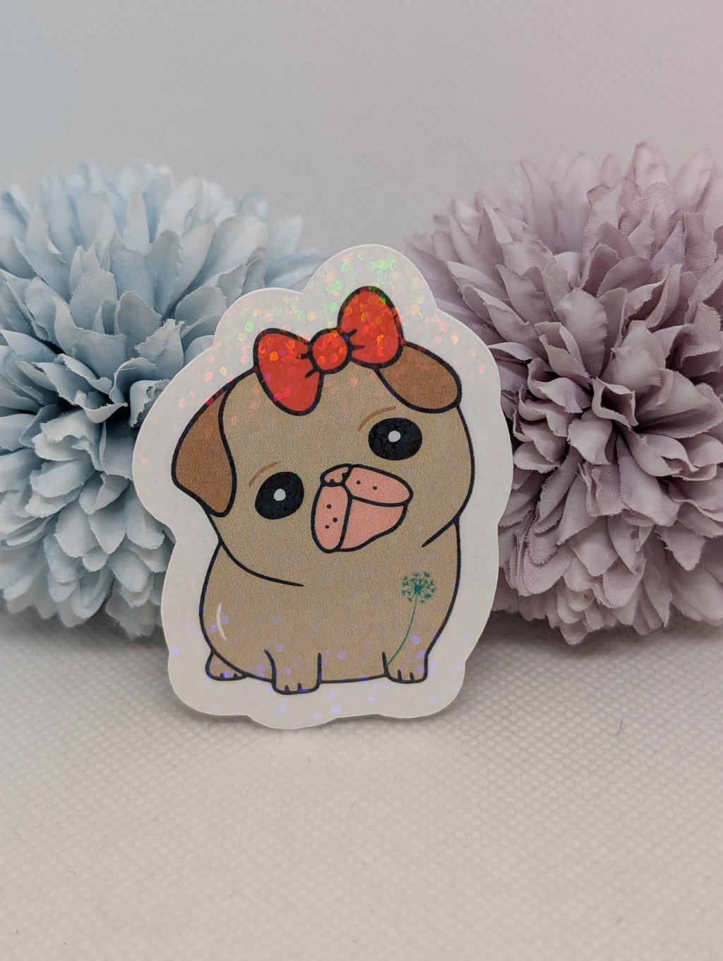 Sticker Mops mit Blume
