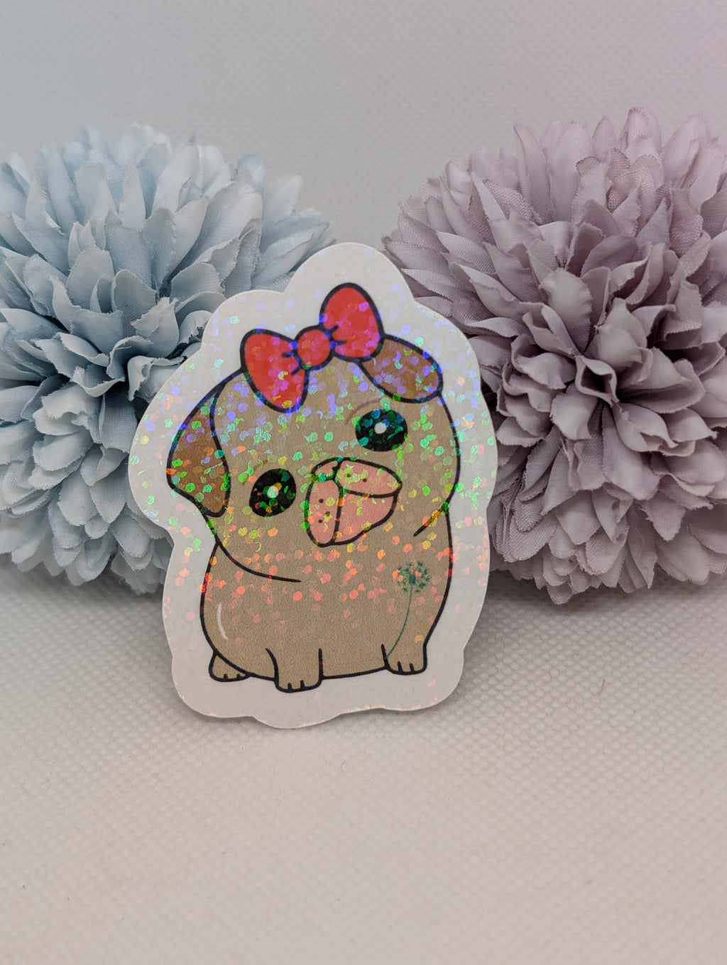 Sticker Mops mit Blume
