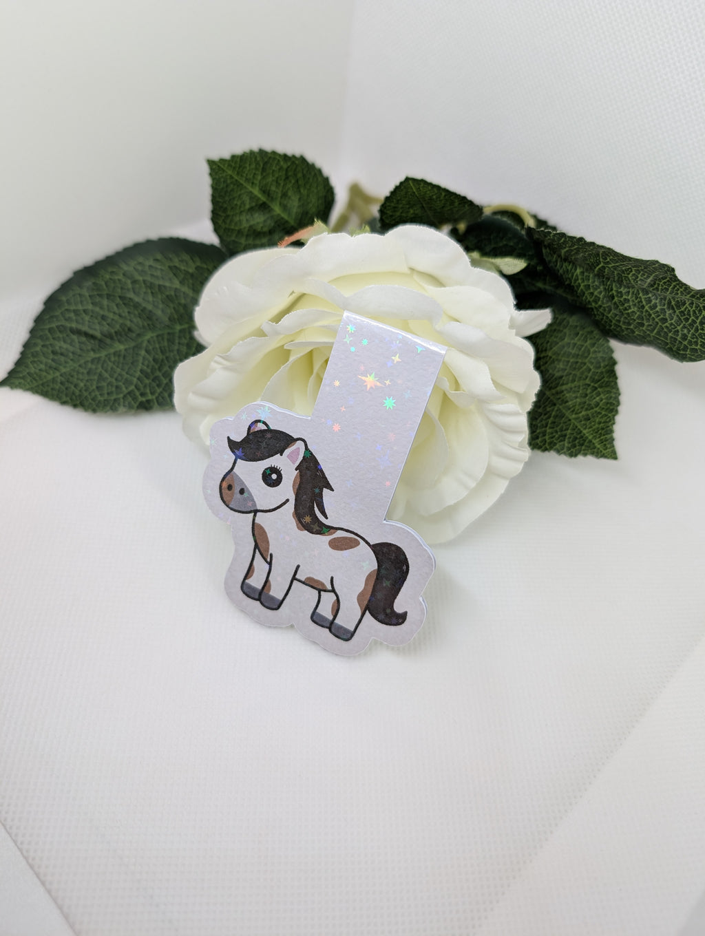 Magnetisches Lesezeichen Pferd Schecke