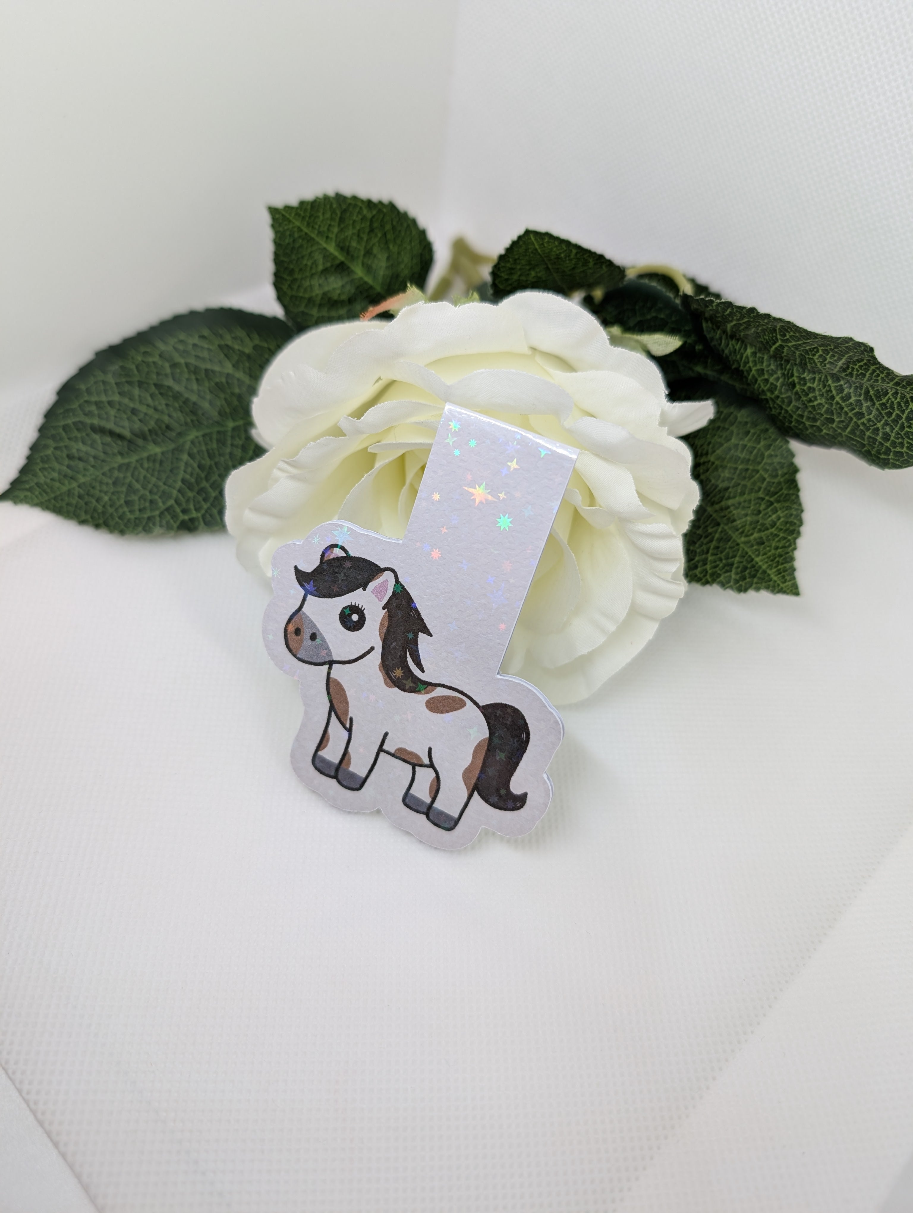 Magnetisches Lesezeichen Pferd Schecke