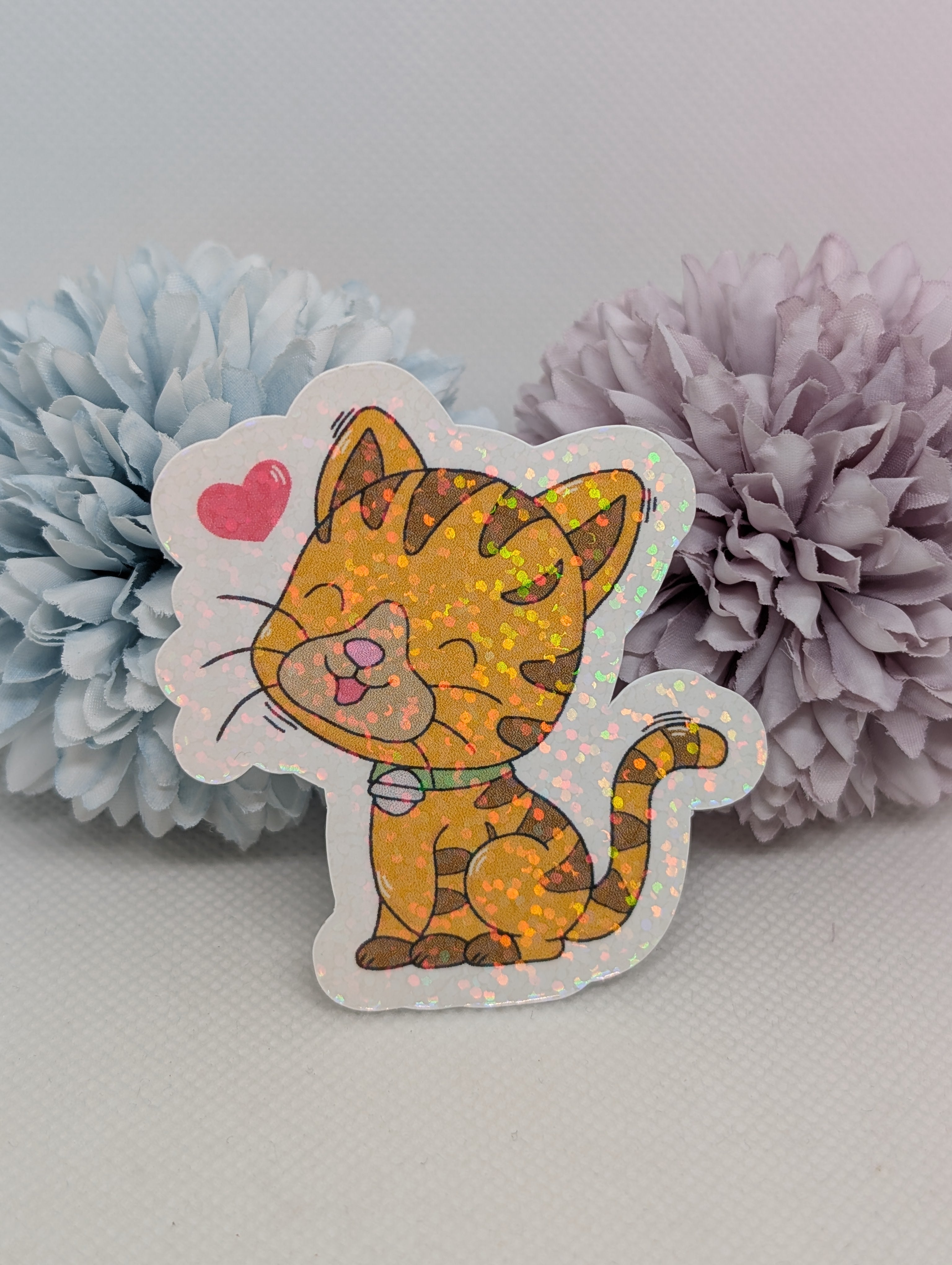 Sticker Katze mit Herz