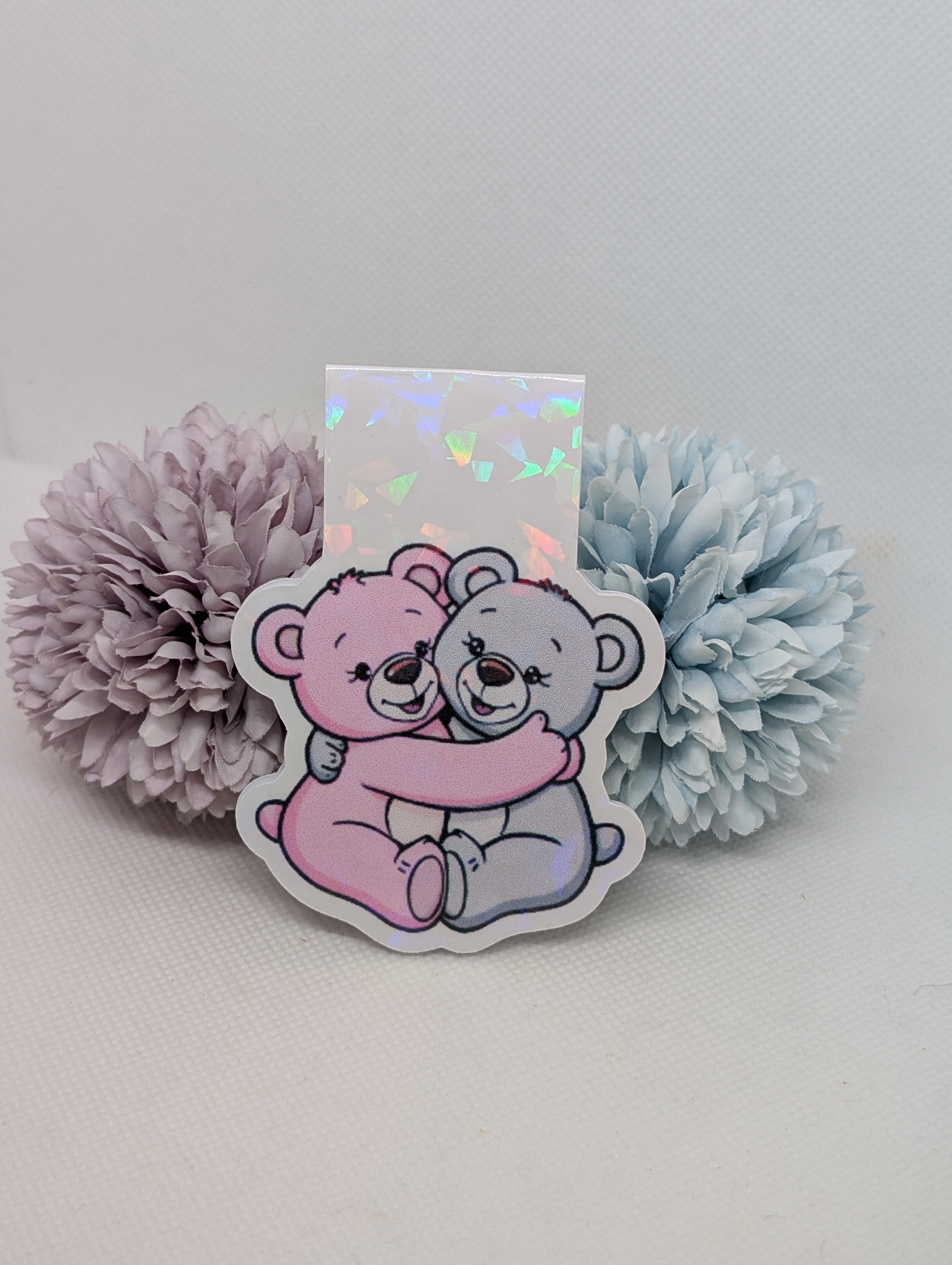 Magnetisches Lesezeichen Bärchen Rosa/Grau