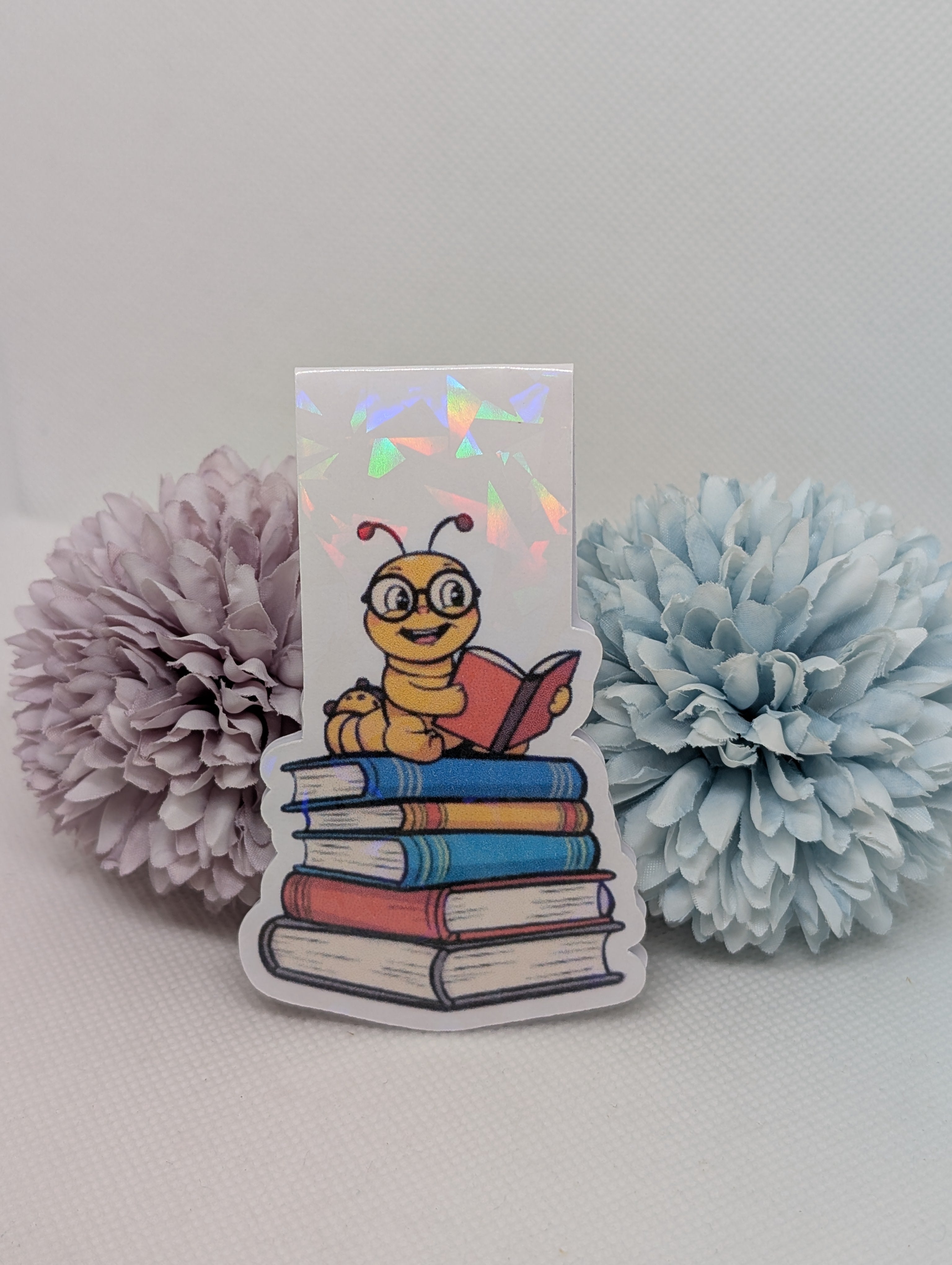 Magnetisches Lesezeichen Bücherwurm Stapel