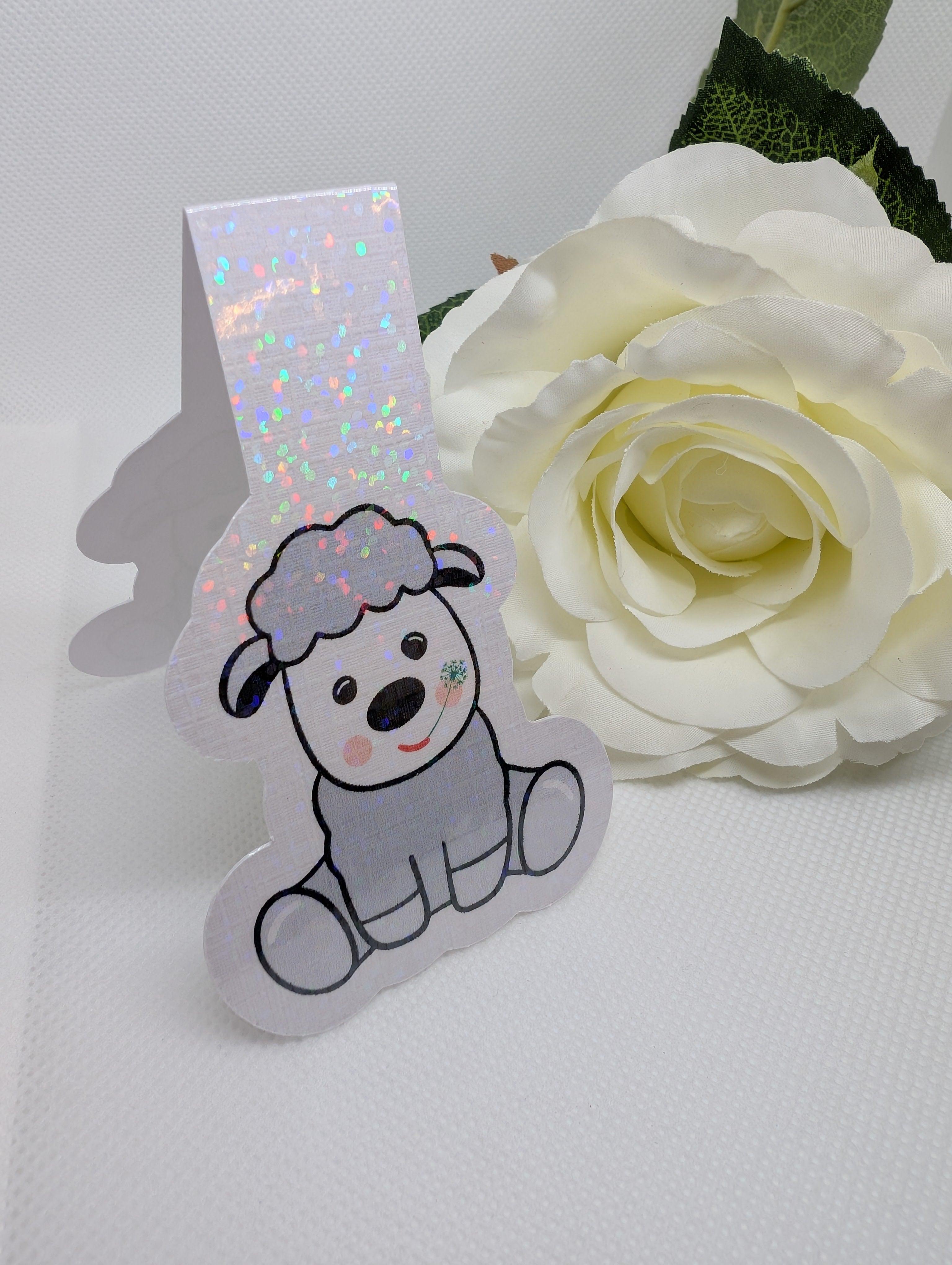 Magnetisches Lesezeichen Schaf mit Blume