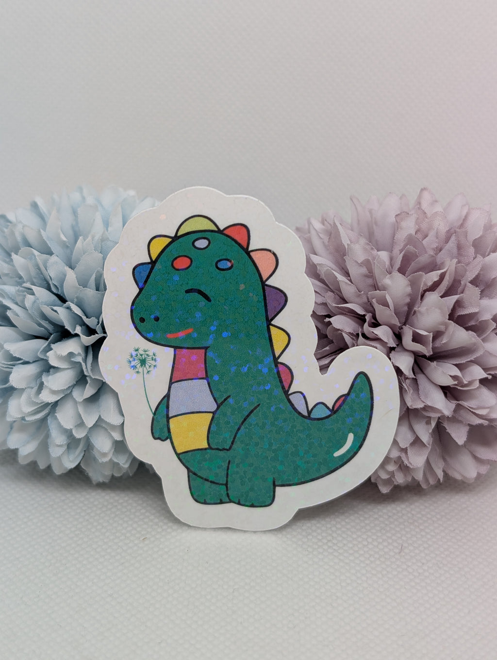 Sticker Dino mit Blume