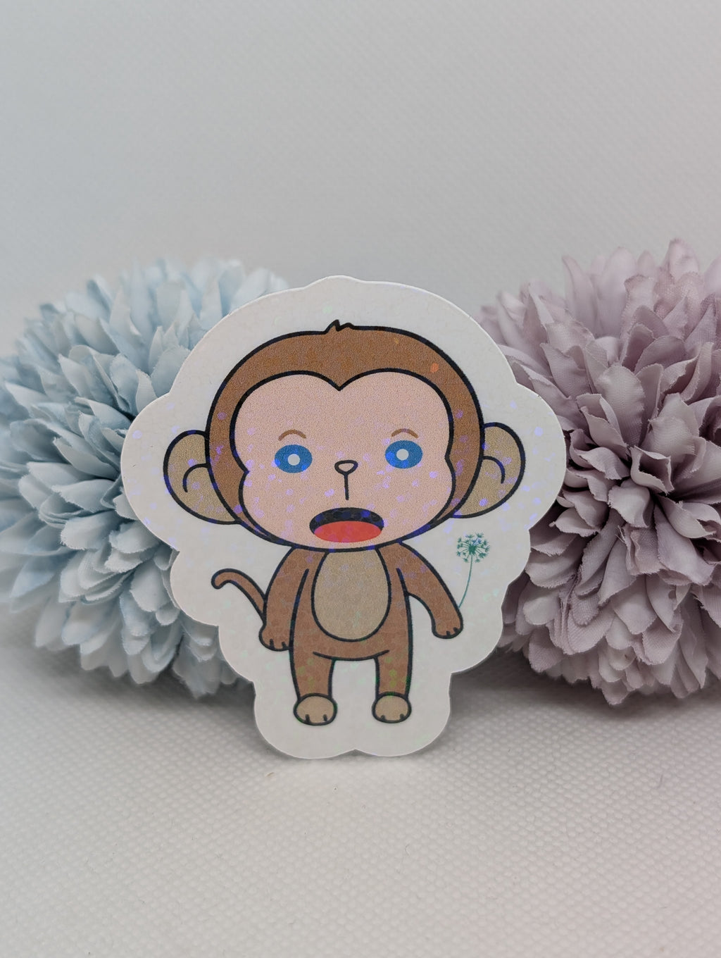 Sticker Affe mit Blume