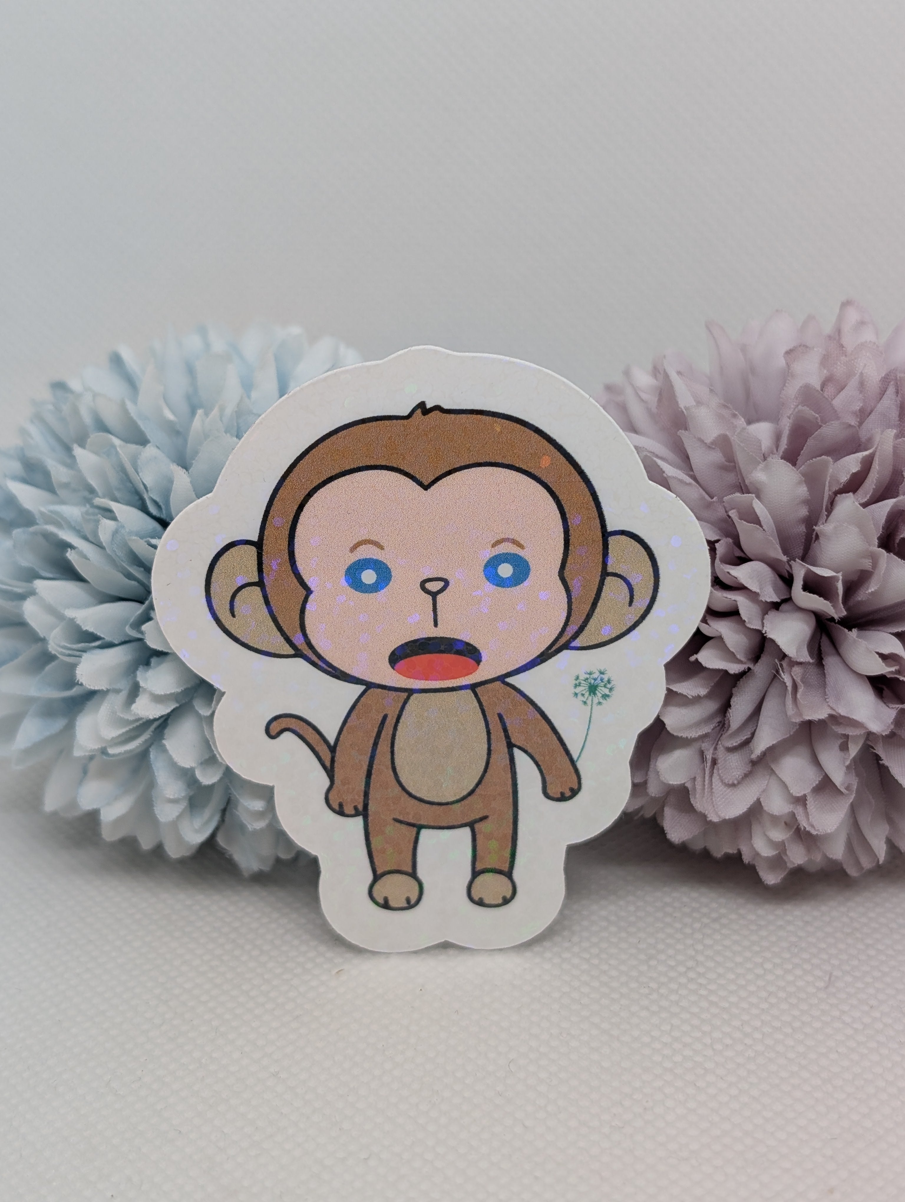 Sticker Affe mit Blume